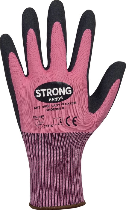 8000737567 - Detailbild_Handschuhe LADY FLEXTER Gr.8 pink/schwarz EN 420/EN 388 PSA II STRONGHAND