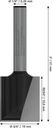 8000740069 - Detailbild_Nutfräser Arbeits-L.19,5mm D.9mm L.51mm Schaft 1/4Zoll BOSCH