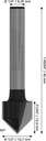 8000740070 - Detailbild2_V-Nutfräser Arbeits-L.12,7mm D.12,7mm L.45mm Schaft 1/4Zoll Winkel 90Grad BOSCH