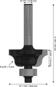 8000740073 - Detailbild_Profilfräser B Arbeits-L.12,4mm B.8mm L.54mm Schaft 1/4Zoll Radius 4mm BOSCH