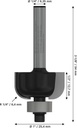 8000740074 - Detailbild_Hohlkehlfräser Arbeits-L.12,7mm D.25,4mm L.54mm Radius 6,3mm Schaft 1/4Zoll