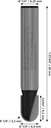 8000740079 - Detailbild3_Hohlkehlfräser Arbeits-L.9,2mm D.9,5mm L.40mm Radius 3,2mm Schaft 1/4Zoll BOSCH