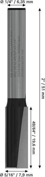 8000740082 - Detailbild5_Nutfräser Arbeits-L.19,5mm D.8mm L.51mm Schaft 1/4Zoll BOSCH