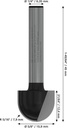 8000740086 - Detailbild4_Hohlkehlfräser Arbeits-L.12,3mm D.15,9mm L.45mm Radius 8mm Schaft 1/4Zoll BOSCH