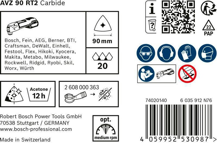 8000859516 - Detailbild4_Schleifplatte EXPERT Sanding Plate AVZ 90 RT2 D.90mm Carbide-RIFF 10 St. BOSCH
