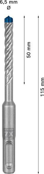 8000859536 - Detailbild5_Hammerbohrer Expert SDS plus-7X D.6,5mm Arbeits-L.50mm L.115mm BOSCH