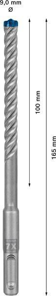 8000859543 - Detailbild5_Hammerbohrer Expert SDS plus-7X D.9mm Arbeits-L.100mm L.165mm BOSCH