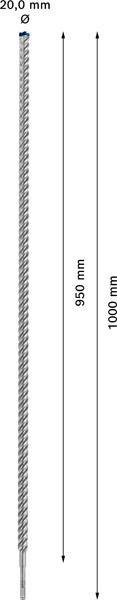 8000859564 - Detailbild_Hammerbohrer Expert SDS plus-7X D.20mm Arbeits-L.950 L.2000mm BOSCH