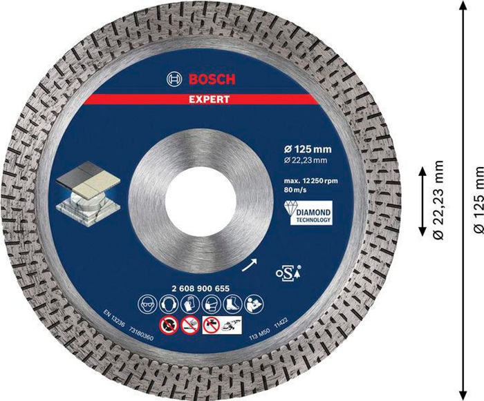 8000859731 - Detailbild4_Diamanttrennscheibe EXPERT HardCeramic X-LOCK D125mm 22,23mm Schnitt-B.1,4mm