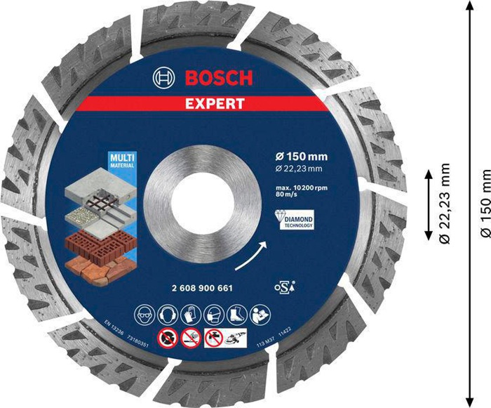 8000859737 - Detailbild5_Diamanttrennscheibe EXPERT MultiMaterial D.150mm 22,23mm Schnitt-B.2,4mm BOSCH