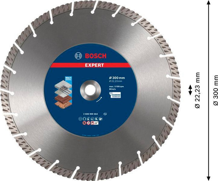 8000859740 - Detailbild3_Diamanttrennscheibe EXPERT MultiMaterial D.300mm 22,23mm Schnitt-B.2,8mm BOSCH