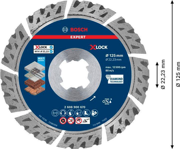 8000859746 - Detailbild2_Diamanttrennscheibe EXPERT MultiMaterial X-LOCK D.125mm 22,23mm Schnitt-B.2,4mm