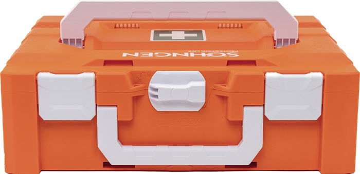 4000386065 - Detailbild_Erste Hilfe Koffer metaBOX 145M B226xH346xT145ca.mm orange SÖHNGEN