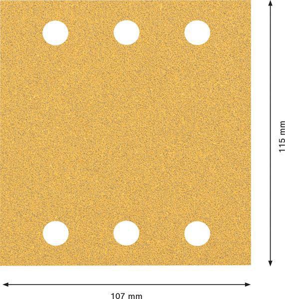 8000859947 - Detailbild_Schleifpapier EXPERT C470 Abm.115x107mm Körnung 60 6Löcher 10 St. BOSCH