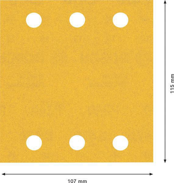 8000859951 - Detailbild_Schleifpapier EXPERT C470 Abm.115x107mm Körnung 240 6Löcher 10 St. BOSCH