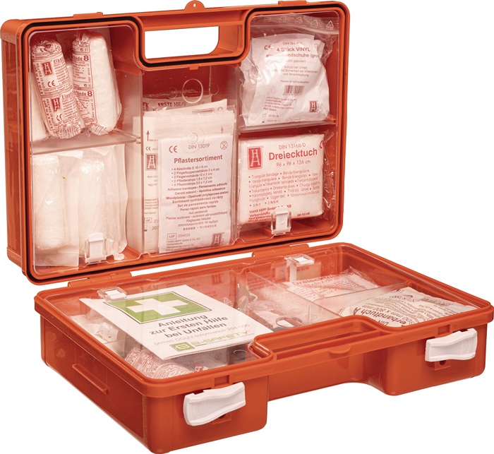 4000387025 - Detailbild_Erste Hilfe Koffer DIN 13169-2021 B310xH210xT130ca.mm orange B-SAFETY