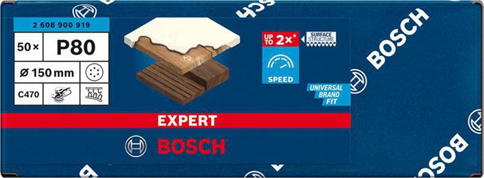 8000859975 - Detailbild5_Schleifpapier Expert C470 D.150mm Körnung 80 6Löcher f.Exzenterschleifer 50 St.