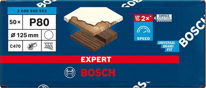 8000860009 - Detailbild_Schleifpapier EXPERT C470 D.125mm Körnung 80 ohne Löcher 50 St. BOSCH