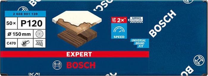 8000860089 - Detailbild_Schleifpapier EXPERT C470 D.150mm Körnung 120 Mehrloch f.Exzenterschleifer 50St.