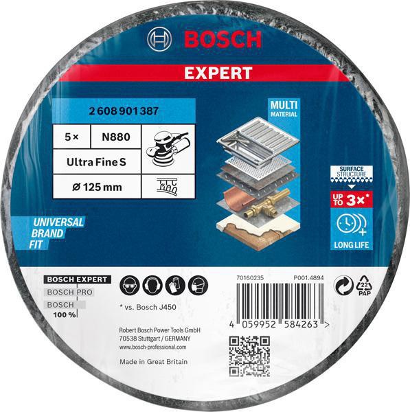 8000860188 - Detailbild4_Vliesscheibe EXPERT N880 D.128mm Körnung 800 fein f.Exzenterschleifer 5St. BOSCH