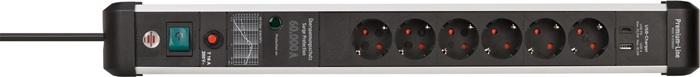 8001718837 - Detailbild_Steckdosenleiste Premium-Protect-Line 16 A 230 V schwarz/silber Steckd.6