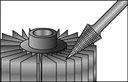 4000602922 - Detailbild_Frässtift SKM D.8mm Kopf-L.20mm Schaft-D.6mm HM Blank Verz.KVZ 4 RUKO