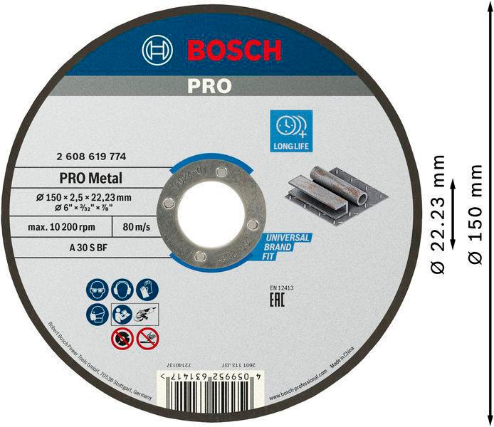 8002580921 - Detailbild4_Trennscheibe Standard for Metal D.150mm Bohrung 22,23mm Dicke 2,5mm BOSCH