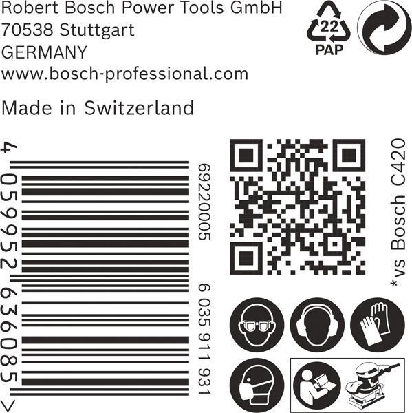 8002769553 - Detailbild_Schleifpapier EXPERT C470 Abm.115x107mm K180 50 St BOSCH