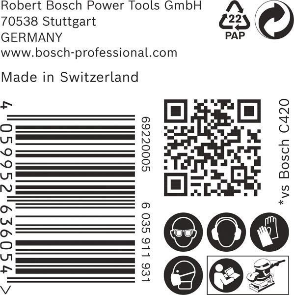 8002769556 - Detailbild2_Schleifpapier EXPERT C470 Abm.115x107mm K60 50 St BOSCH