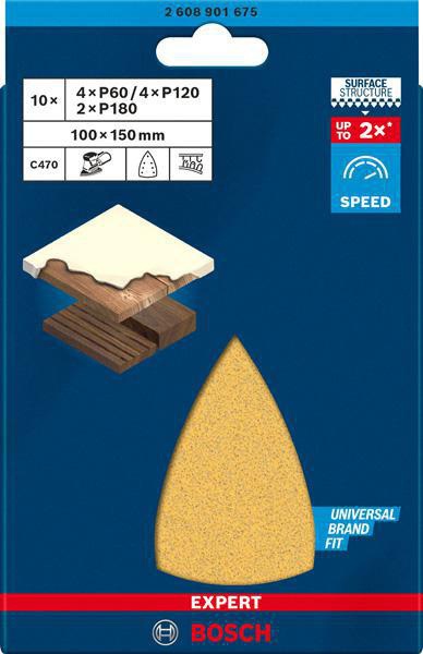8002769571 - Detailbild_Schleifpapier-Set EXPERT C470 Abm.100x150mm K60/120/180 10 St. BOSCH