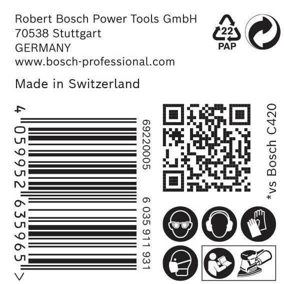 8002929513 - Detailbild5_Schleifpapier EXPERT C470 Abm.102x92/63mm K40 50 St BOSCH