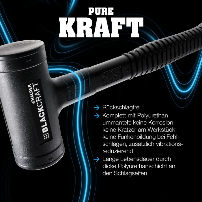 4000760063 - Detailbild3_Schonhammer BLACKCRAFT Gesamt-L.310mm Kopf-D.50mm STA rückschlagfrei Halder