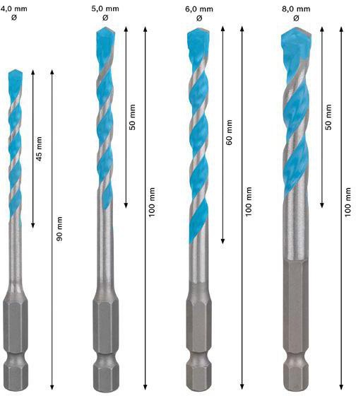 8004039263 - Detailbild4_Bohrer-Set EXPERT HEX-9 Multi Construction Arbeits-L.45/50/60/50mm 4-tlg.