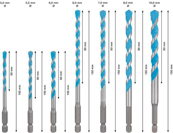 8004039266 - Detailbild4_Bohrer-Set EXPERT HEX-9 Multi Construction 7tlg. D.5-10mm BOSCH