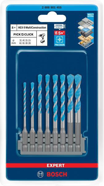 8004039267 - Detailbild3_Bohrer-Set EXPERT HEX-9 MultiConstruction Pick & Click 8tlg. D.3-8mm L.90/100mm