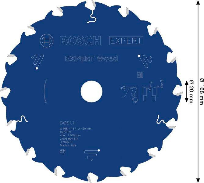 8004039281 - Detailbild2_Kreissägeblatt EXPERT for Wood AD 168mm Z.16 WZ Bohr.20mm Schnitt-B.1,8mm BOSCH