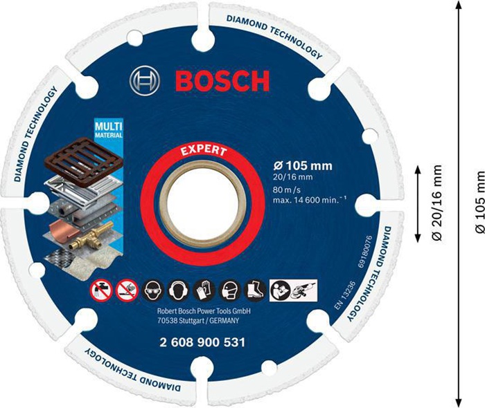 8004039320 - Detailbild5_Trennscheibe EXPERT Diamond Metal Wheel D.105mm Bohrung 20/16mm BOSCH