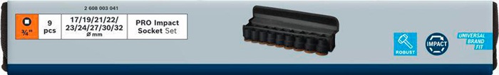 8004039374 - Detailbild3_Steckschlüsseleinsätze-Set PRO Impact 9tlg. 3/4Zoll SW17-32mm Standard BOSCH