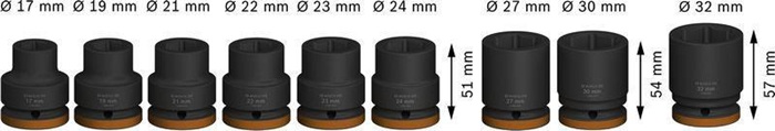 8004039374 - Detailbild4_Steckschlüsseleinsätze-Set PRO Impact 9tlg. 3/4Zoll SW17-32mm Standard BOSCH