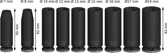 8004039377 - Detailbild_Steckschlüsseleinsätze-Set PRO Impact 9tlg. 3/8Zoll SW7-19mm tief BOSCH