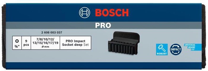 8004039377 - Detailbild5_Steckschlüsseleinsätze-Set PRO Impact 9tlg. 3/8Zoll SW7-19mm tief BOSCH
