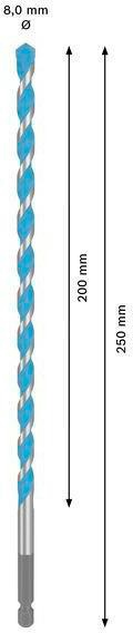 8004039406 - Detailbild2_Steinbohrer EXPERT HEX-9 Multi Construction-Bohrer D.8mm Arbeits-L.200mm x250mm