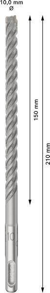 8004257358 - Detailbild_Hammerbohrer PRO SDS plus-5X D.10,0mm Arbeits-L.150mm L.210mm SDS plus 10 St.