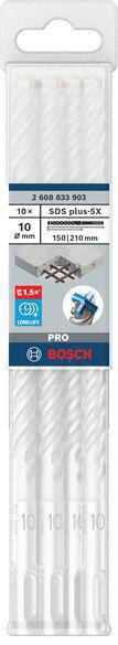 8004257358 - Detailbild4_Hammerbohrer PRO SDS plus-5X D.10,0mm Arbeits-L.150mm L.210mm SDS plus 10 St.
