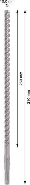 8004257361 - Detailbild3_Hammerbohrer PRO SDS plus-5X D.10,0mm Arbeits-L.250mm L.310mm SDS plus 1 St.