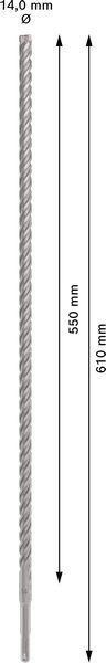 8004257389 - Detailbild3_Hammerbohrer PRO SDS plus-5X D.14,0mm Arbeits-L.550mm L.610mm SDS plus 1 St.