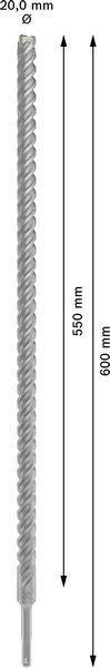 8004257412 - Detailbild2_Hammerbohrer PRO SDS plus-5X D.20,0mm Arbeits-L.550mm L.600mm SDS plus