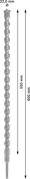 8004257415 - Detailbild4_Hammerbohrer PRO SDS plus-5X D.22,0mm Arbeits-L.550mm L.600mm SDS plus 1 St.
