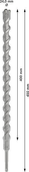 8004257417 - Detailbild2_Hammerbohrer PRO SDS plus-5X D.24,0mm Arbeits-L.400mm L.450mm SDS plus