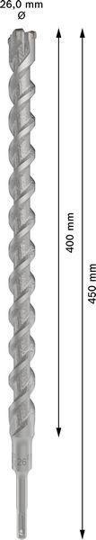 8004257421 - Detailbild3_Hammerbohrer PRO SDS plus-5X D.26,0mm Arbeits-L.400mm L.450mm SDS plus